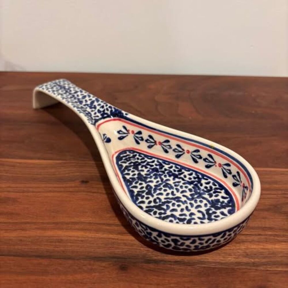 Manufaktura Boleslawiec Polish Pottery Spoon Rest #103 M. Duma Hand Painted